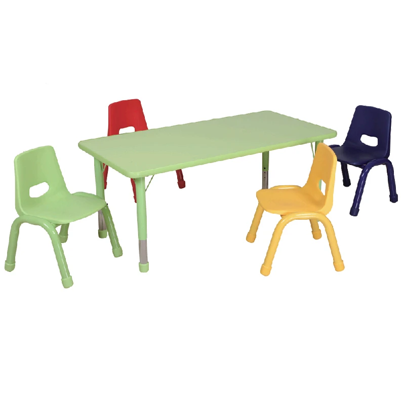 Color nursery school furniture desk and chair set with SGS
