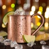 CopperBucker Handcrafted Moscow Mule 100% Pure Solid Copper Mugs 45 cl/15 oz. Copper Handle Custom Design Turkish Manufacturer