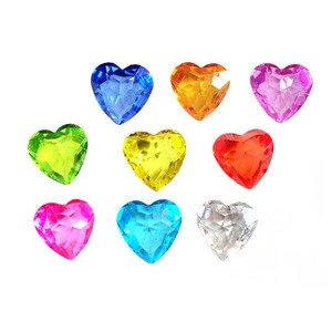 Crystal Hearts Gems - Acrylic Random Colors Treasure Gemstones for Table Scatter - Vase Fillers - Arts &amp; Crafts - Party Favors
