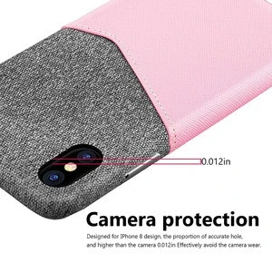 CTUNES Pink Leather Wallet Slim Hard Shell Cell Phone Cover Case With Card Holder Slot for Apple iPhone X 5.8"