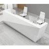 Curved White Lacquer Mdf Reception Counter Nurse Station Reception Front Desk Furniture for Sale