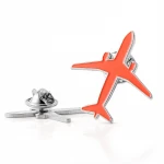 Custom 2D Die Struck Metal Airplane Shaped Soft Enamel Lapel Pin Badges