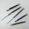 Custom 65mm length Grey Blue titanium metal toothpicks with holder