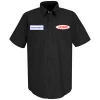 Custom Embroidered Mens Black 100 Cotton Industrial Mechanic Short Sleeve Work Shirts Uniforms Wholesale