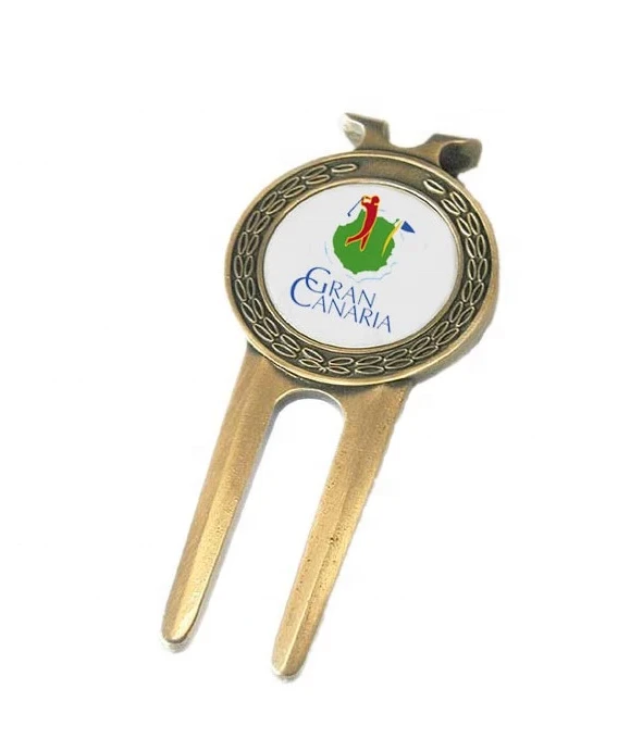 Custom Hot Selling Golf Accessories Magnetic Letter Golf Ball Marker Hat Clip Ball fork