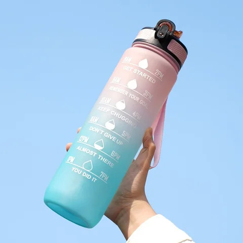 Buy Custom Logo 1000ml/32oz Bpa Free Gradient Plastic Fitness Gym ...