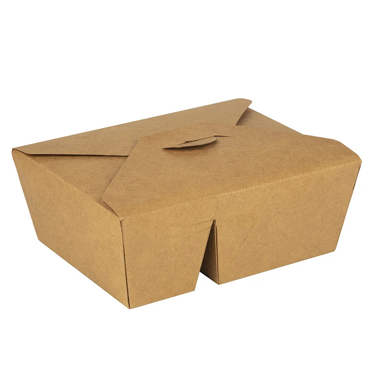 Custom logo printed disposable takeaway paper fast food packaging paper lunch box
