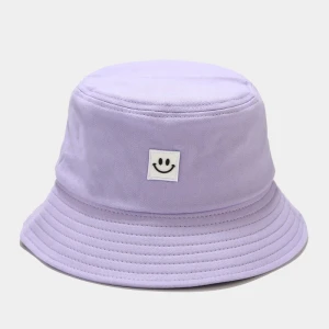 Custom logo trendy personalized smiley pattern summer pastel bucket hats