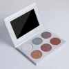 Custom Makeup Tools 6 Color Waterproof Cardboard Mineral Powder Foundation Face Countour Highlight Silver Palettes With Mirror