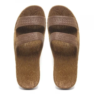 custom Unisex Adult Brown Double Strap Jesus Style Hawaii Footwear Classic Sandals slipper