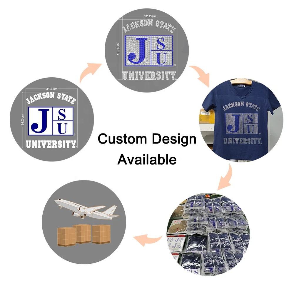 Custom Your Brand In Rhinestone Iron on Transfer Design