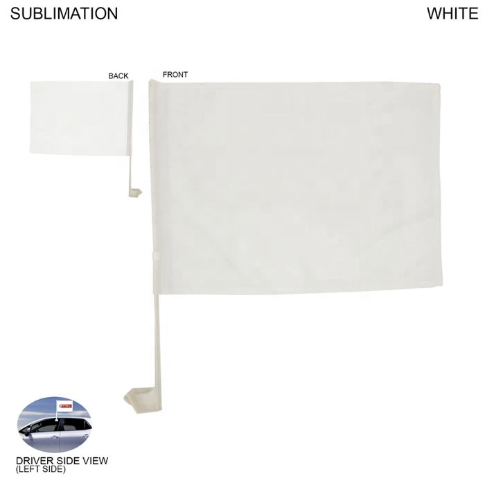 Customized car flag window clips Polyester Custom Plain White Car Clip Flags