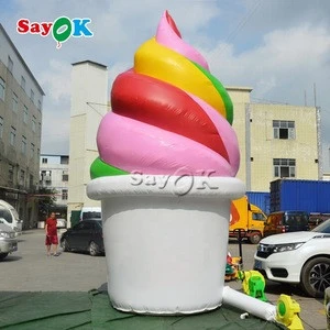 Customized Giant Inflatable Ice Cream Cone Ice Cream Inflatable Toy Advertisement Inflatable Ice Cream