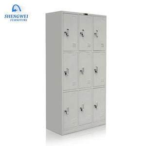 Customized good quality grey color 9 door cheap storage steel almirah ebedroom wardrobe