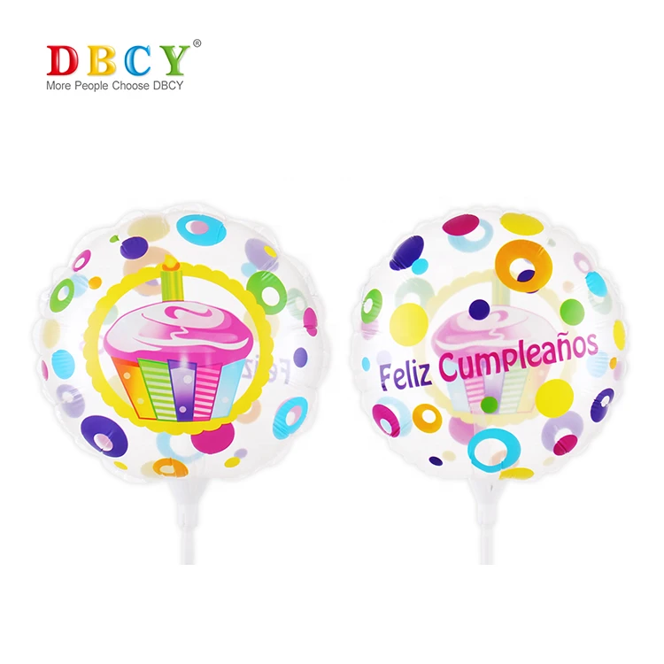 Customized Happy Birthday Party Decorations Balloons Printing Transparent Small Rod Holder Balloons