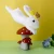 Import Cute polyresin sculpture home decoration small animal statues resin rabbit kids gifts handmade cute resin color rabbits  crafts from China