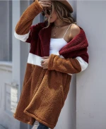 D3745 Custom Label Colorful Teddy Long Cardigan Outerwear Faux Fur Winter Coat Women