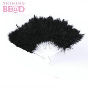 Dancing white feather fan cheap colorful ostrich feather fan