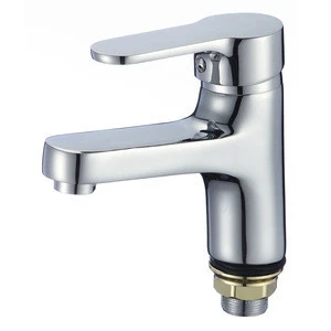 Deck mounted single handle chrome bathroom tap and mixer zinc basin faucet