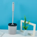 Deep-Cleaning Silicone Toilet Bowl Brush With Non-Slip Long Plastic Handle Bendable Brush