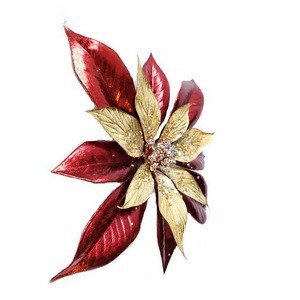 Design  Top Quality Plastic Party Red  Festive Decoration Classic Modern  Christmas Luxury Poinsettia Clip