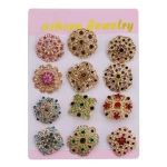 Designer women ladies charming 12pcs Clear Rhinestone Crystal Flower Brooches Pins Set DIY Wedding Bouquet Kit Broaches