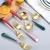 Import Dessert Fork Stirring Spoon Sell Bulk Gold 304 Stainless Steel Round Coffee Cupping Spoons Fork Set from China
