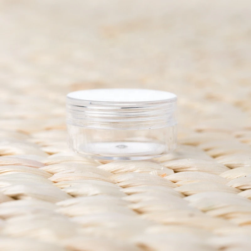 Different size Clear, Empty, 5 Gram Plastic Pot Jars, Cosmetic Containers for Eye Shadow, Nails, Powder, Jewelry