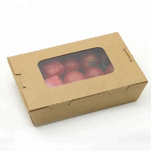 Disposable take away fast food packing lunch box with window chinese takeaway box