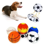 Dog Toy Flying Soccer Ball Pet Magic Deformation UFO Outdoor Training Interactive Throwing Play DISC for Small Medium Large Dogs