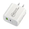 Dual Charger Type C Mobile Phone Fast Charging Wall Charger Dual USB Chargers Adapters for mobile phones