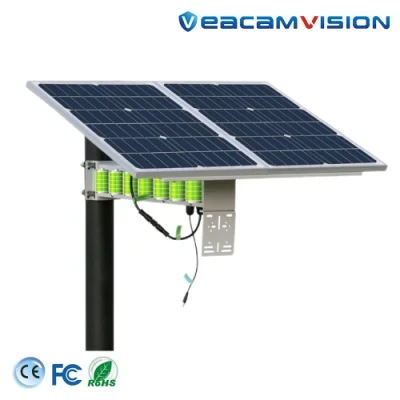 Dual-Panel Solar Camera Solar Power System Used for CCTV System 80W 40A Foldable Solar Panel