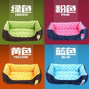 Durable Waterproof Dog Bed for All Seasons comfortable crate soft memory foam pet bed dog beds washable Colorful Dot Printing