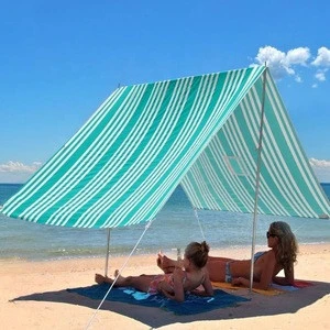 Easily Portable Lightweight Custom Pattern Printing Beach Shade Portable Tent Pop Up Canopy Sun Shelter UV Cotton Canvas