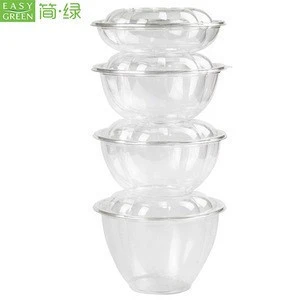 Easy Green Biodegradable Plastic Lunch Fruit Salad Packaging Container Box/Bowl For Salad