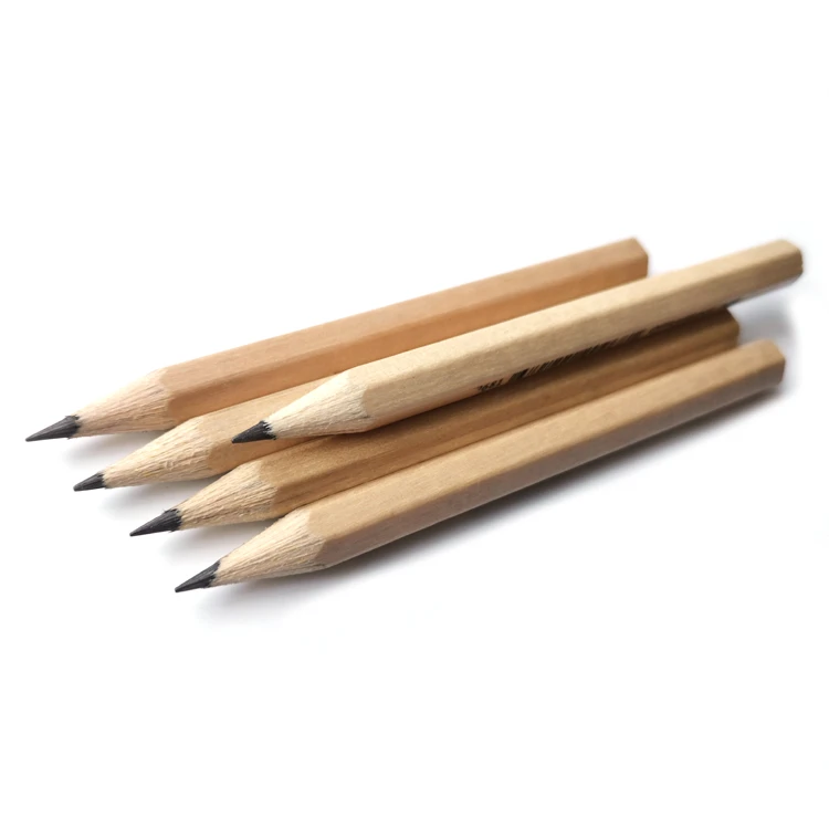 Eco Friendly 3.5inch School Student Writing Small Wooden Golf 2HB Pencil Black