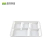 Eco-friendly 5 grid salad disposable bagasse food packaging plate biodegradable fruit tray disposable meat tray