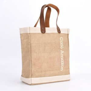 Eco Friendly Jute Bag OEM Customized printing tote bag with inner lamination