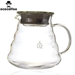 Ecocoffee Heatproof Glass 600ml Range Coffee Server Household Barista Coffee Sharing Pots Maker Japanese Style Tea Percolator
