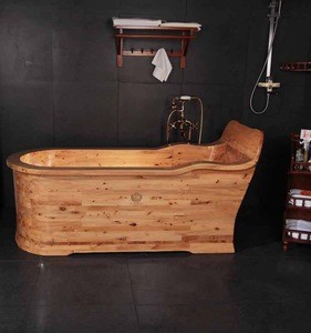 Elegant with spa function wooden bathtub ofuro tub