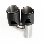End pipe for Universal car customize logo carbon fiber stainless Steel dual exhaust pipe