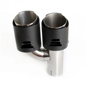 End pipe for Universal car customize logo carbon fiber stainless Steel dual exhaust pipe