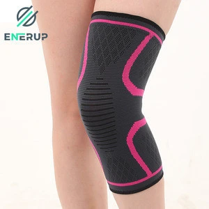 Enerup Nylon Knitted Compression Orthosis Elbow &amp; Knee Pain Relief Sleeve Custom Pads Support Brace for Running
