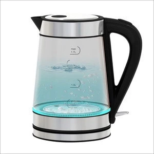 ENZO Home Kitchen Small Electric led Tea Kettle Glass Stainless Steel New Blue 1.7L Warmer Smart Kitchen Customized Power