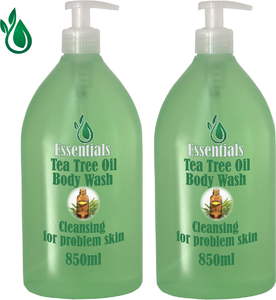 Essentials Tea Tree  body wash shower gel  for hygiene cleaning 850ml