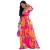 Import Ethnic new Fashion Women Maxi print dress long high quality Summer Beach Chiffon Party Dress from China