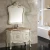Import European antique style carving floor mounted bathroom cabinet vanity with marble stone sink luxury pvc mirror vanity cabinet from China