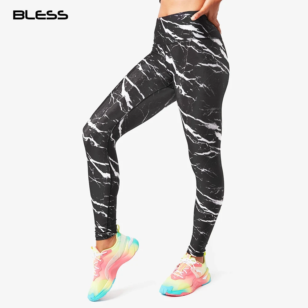 Extend Exercise Marble Printed Popular High Waisted Workout Yoga Leggings