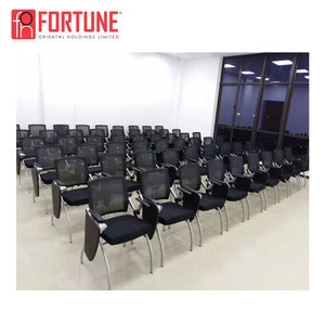 fabric training folding chair conference room training chair with writing table