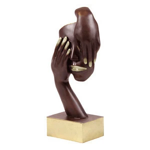 Face and hand abstract figure modeling bronze sculpture souvenir BRM-012